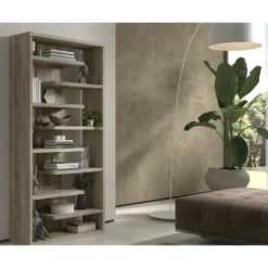 Bibliothèque Large Design, Coloris Bois Collection MIRE -Pas Cher Mobiliora Magasin bibliotheque 22128309