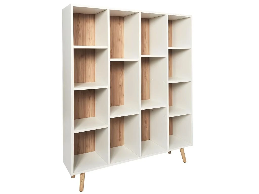 BILLY - Bibliothèque 14 Etagères Blanc Et Bois 5 BILLY - Bibliothèque 14 Etagères Blanc Et Bois – Image 3