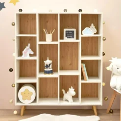 BILLY - Bibliothèque 14 Etagères Blanc Et Bois 11 BILLY - Bibliothèque 14 Etagères Blanc Et Bois -Pas Cher Mobiliora Magasin bibliotheque 22921951