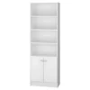 Bibliothèque 2 Portes Blanche 5 Niches H 182 Cm