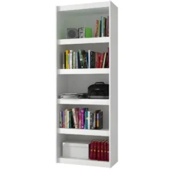 Bibliothèque Bookcase Blanc 6 Niches Largeur 70 Cm