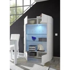 Vitrine CALISTO - LEDs - 2 Portes - Blanc Laqué 11 Vitrine CALISTO - LEDs - 2 Portes - Blanc Laqué -Pas Cher Mobiliora Magasin bibliotheque 381769