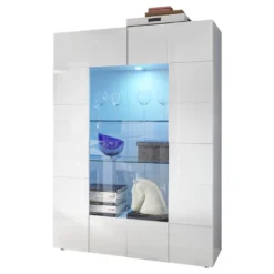 Vitrine CALISTO - LEDs - 2 Portes - Blanc Laqué 9 Vitrine CALISTO - LEDs - 2 Portes - Blanc Laqué -Pas Cher Mobiliora Magasin bibliotheque 381773