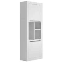 Bibliothèque Avec 2 Portes Et 3 Niches - Blanc - EVAN 10 Bibliothèque Avec 2 Portes Et 3 Niches - Blanc - EVAN -Pas Cher Mobiliora Magasin bibliotheque 427873