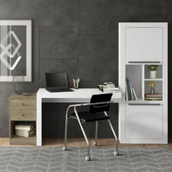 Bibliothèque Avec 2 Portes Et 3 Niches - Blanc - EVAN 8 Bibliothèque Avec 2 Portes Et 3 Niches - Blanc - EVAN -Pas Cher Mobiliora Magasin bibliotheque 427881