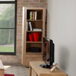 Bibliothèque Avec 4 étagères Et 1 Porte - Chêne Huilé - SYMPHONIE 18 Bibliothèque Avec 4 étagères Et 1 Porte - Chêne Huilé - SYMPHONIE -Pas Cher Mobiliora Magasin bibliotheques et etageres 221303