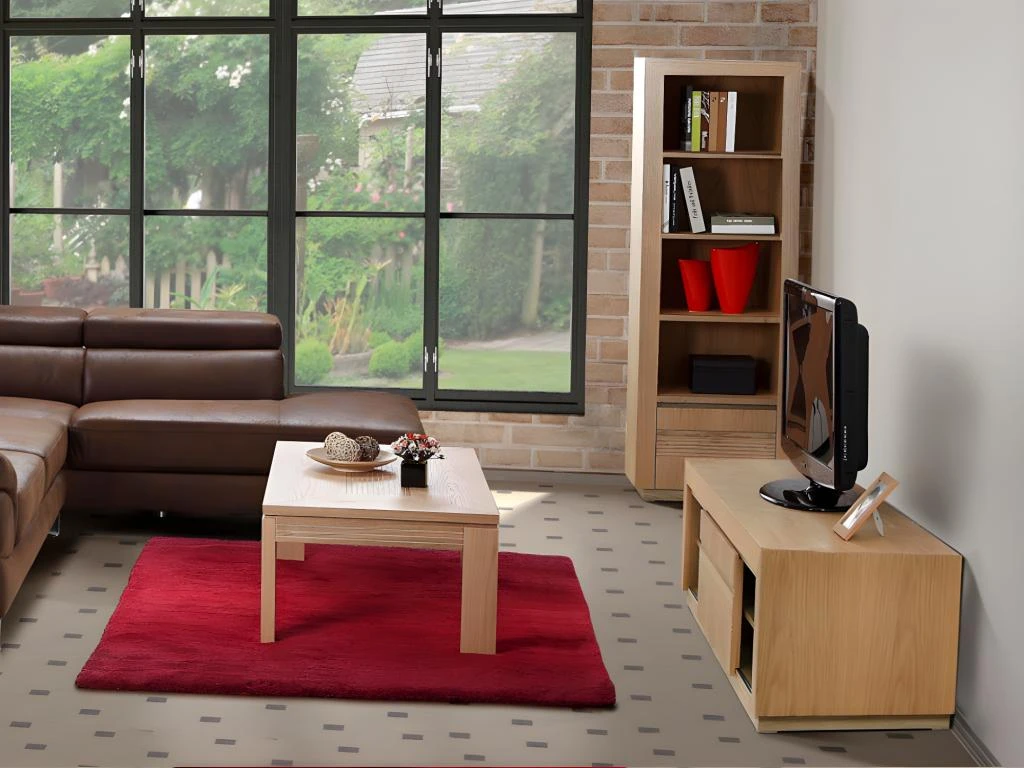 Bibliothèque Avec 4 étagères Et 1 Porte - Chêne Huilé - SYMPHONIE 6 Bibliothèque Avec 4 étagères Et 1 Porte - Chêne Huilé - SYMPHONIE – Image 4