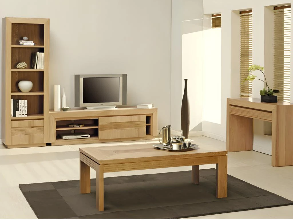 Bibliothèque Avec 4 étagères Et 1 Porte - Chêne Huilé - SYMPHONIE 8 Bibliothèque Avec 4 étagères Et 1 Porte - Chêne Huilé - SYMPHONIE – Image 6