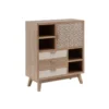 Vaisselier 3 Tiroirs 1 Porte Bois/Blanc - HACHI -Pas Cher Mobiliora Magasin buffet 11127867