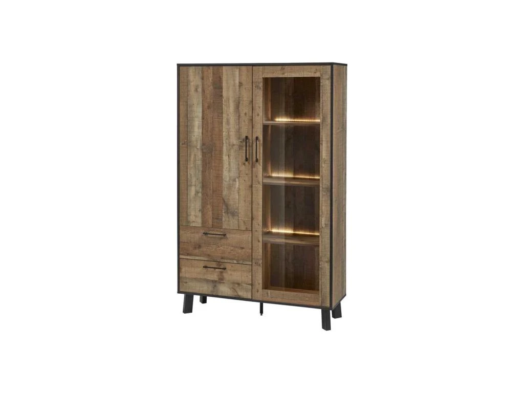 Vaisselier 2 Portes 2 Tiroirs Bois/Métal - NINO 3 Vaisselier 2 Portes 2 Tiroirs Bois/Métal - NINO