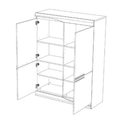 Vaisselier 4 Portes Noir Laqué Brillant- PESMES -Pas Cher Mobiliora Magasin buffet 11140529