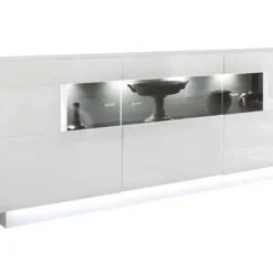 Ensemble Mur TV + Buffet - MDF - Blanc - Séjour Lumineux BLAKE 13 Ensemble Mur TV + Buffet - MDF - Blanc - Séjour Lumineux BLAKE -Pas Cher Mobiliora Magasin buffet 428081