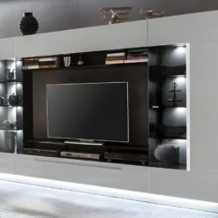 Ensemble Mur TV + Buffet - MDF - Blanc - Séjour Lumineux BLAKE 10 Ensemble Mur TV + Buffet - MDF - Blanc - Séjour Lumineux BLAKE -Pas Cher Mobiliora Magasin buffet 432235
