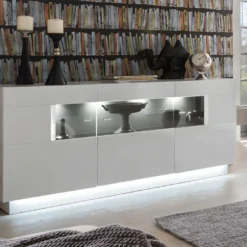 Ensemble Mur TV + Buffet - MDF - Blanc - Séjour Lumineux BLAKE 12 Ensemble Mur TV + Buffet - MDF - Blanc - Séjour Lumineux BLAKE -Pas Cher Mobiliora Magasin buffet 432237