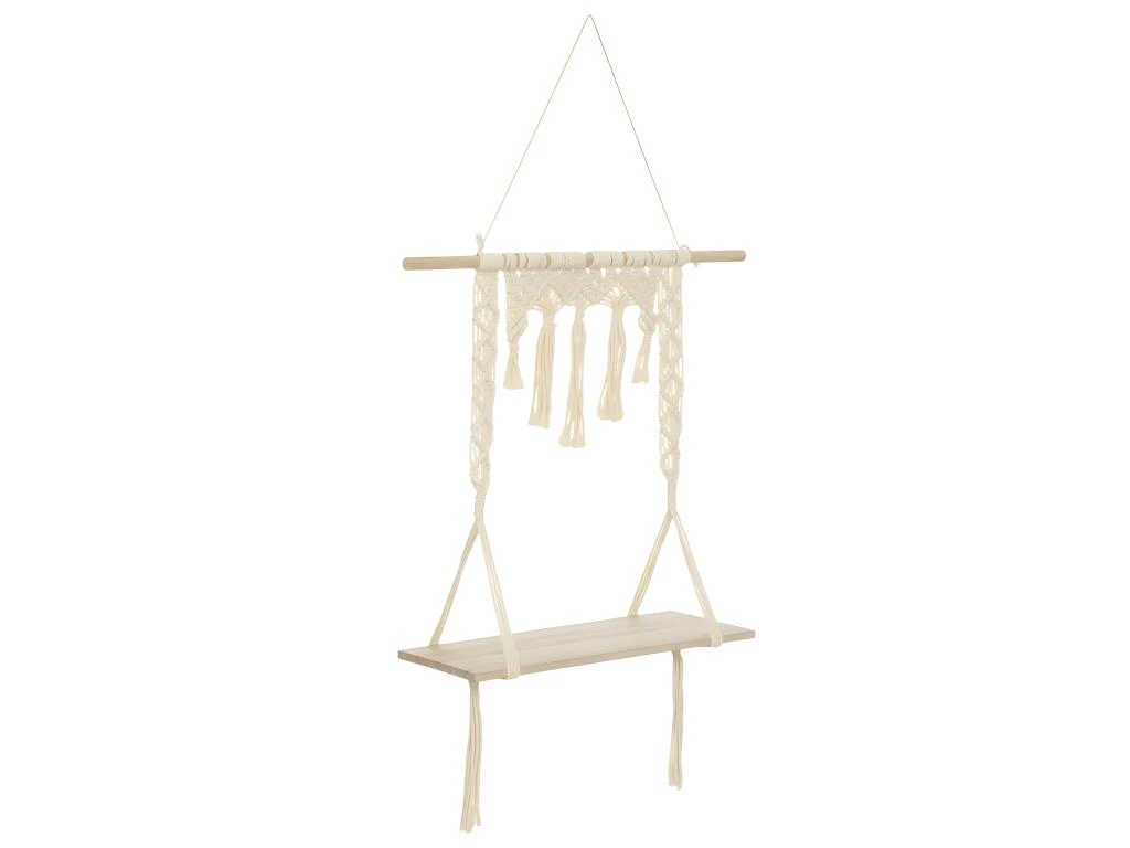 Étagère Murale Macramé En Bois Et Coton 60 X 80 Cm 3 Étagère Murale Macramé En Bois Et Coton 60 X 80 Cm