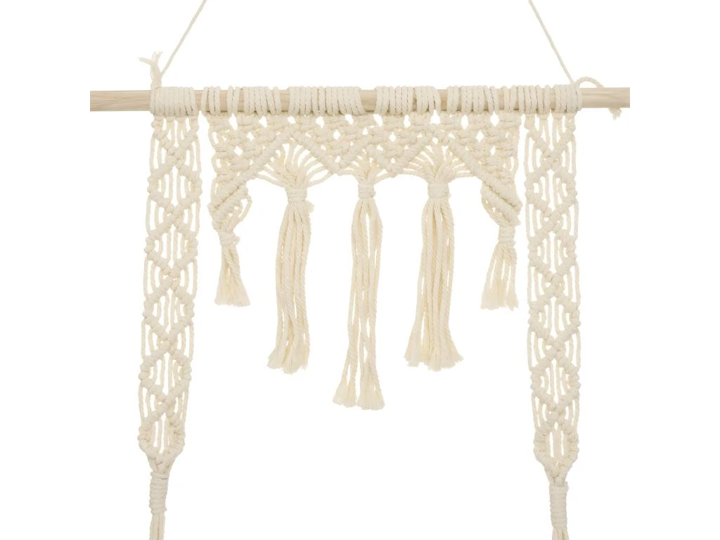 Étagère Murale Macramé En Bois Et Coton 60 X 80 Cm 4 Étagère Murale Macramé En Bois Et Coton 60 X 80 Cm – Image 2
