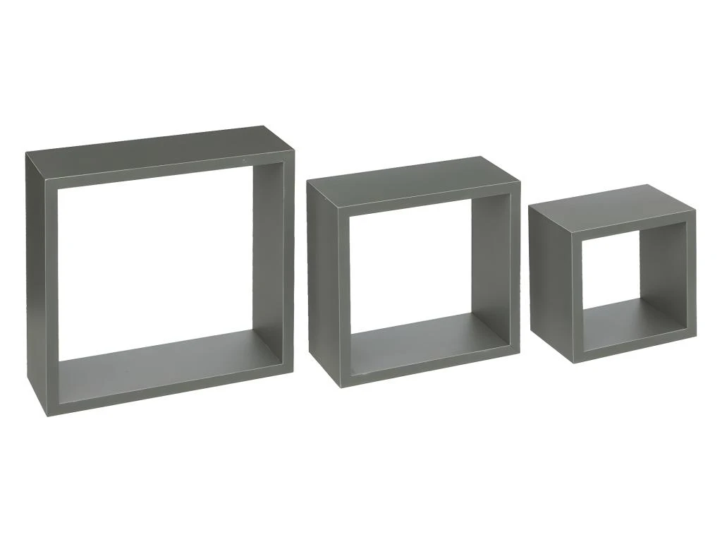 Lot De 3 Étagères Murales Flottantes Cubes Coloris Vert De Gris Fixations Invisibles 3 Lot De 3 Étagères Murales Flottantes Cubes Coloris Vert De Gris Fixations Invisibles