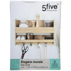 Etagère Murale Bambou Avec Crochets 5five - Bambou -Pas Cher Mobiliora Magasin etagere 13466105