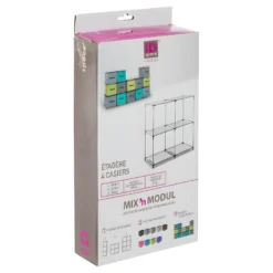 Étagère 4 Casiers "Mix N Modul" 68cm Noir -Pas Cher Mobiliora Magasin etagere 13902171
