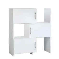 Meuble Polyvalent, 100% Aggloméré Plaqué Mélaminé, Coloris Blanc 65x89,8x31,5