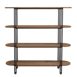 ALIDA - Étagère 4 Niveaux Open Space En Teck Recyclé Coins Arrondis -Pas Cher Mobiliora Magasin etagere 14652785