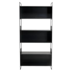 DALY - Étagère 5 Niches 5 Niveaux Noire Piètement Métal -Pas Cher Mobiliora Magasin etagere 14652799