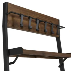 ALIDA - Étagère Murale Plateaux Marron 4 Niveaux Teck Recyclé Structure Métal Noir -Pas Cher Mobiliora Magasin etagere 14652831