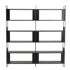 DALY - Étagère 10 Niches 5 Niveaux Noire Piètement Métal -Pas Cher Mobiliora Magasin etagere 14652839