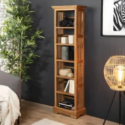 AYAN - Étagère Bibliothèque Marron 45 Cm Bois Teck