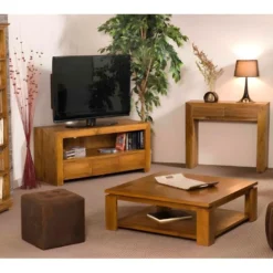 AYAN - Étagère Bibliothèque Marron 45 Cm Bois Teck -Pas Cher Mobiliora Magasin etagere 14652859