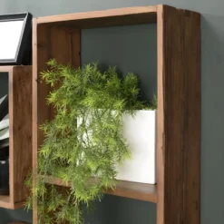 ALIDA - Étagère Murale Rectangulaire Marron 2 Niches Bois Teck Recyclé -Pas Cher Mobiliora Magasin etagere 14652999