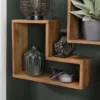 ALIDA - Étagère Murale Marron Forme 'L' 1 Niche Bois Teck Recyclé -Pas Cher Mobiliora Magasin etagere 14653003