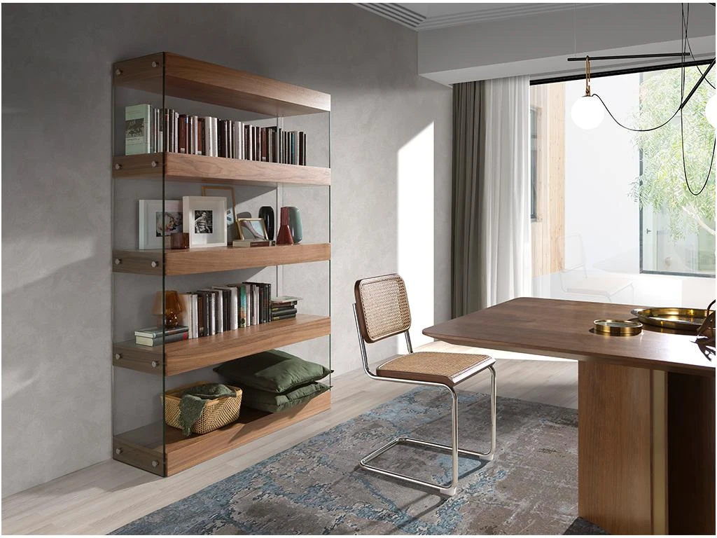 Étagère En Noyer Et Verre 3091 ANGEL CERDA 5 Étagère En Noyer Et Verre 3091 ANGEL CERDA – Image 3