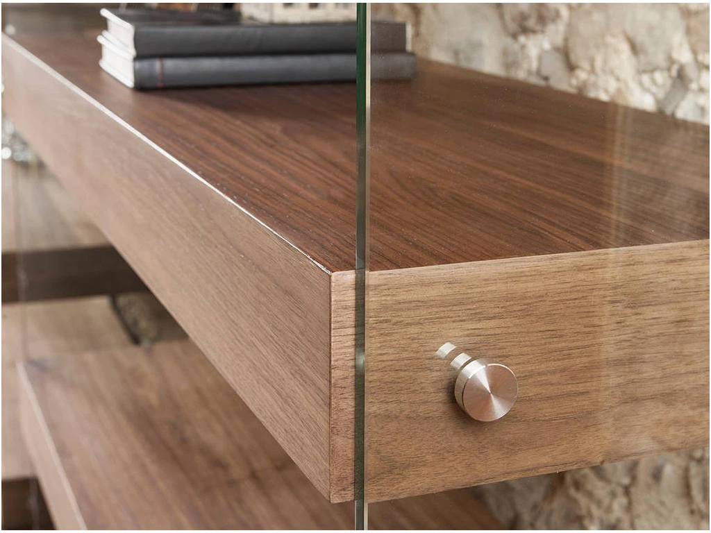 Étagère En Noyer Et Verre 3091 ANGEL CERDA 10 Étagère En Noyer Et Verre 3091 ANGEL CERDA – Image 8