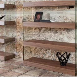Étagère En Noyer Et Verre 3091 ANGEL CERDA 21 Étagère En Noyer Et Verre 3091 ANGEL CERDA -Pas Cher Mobiliora Magasin etagere 14730797