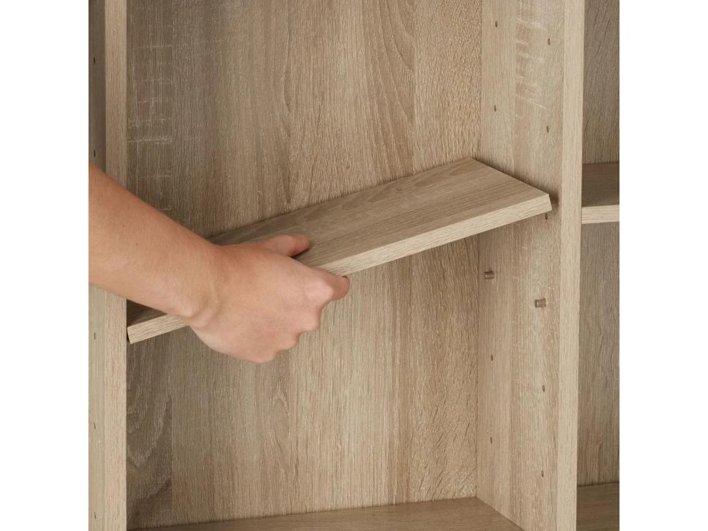 Armoire étagère Bibliothèque Rangement CD / DVD Meuble De Rangement 136,5 Cm Marron 08_0000232 5 Armoire étagère Bibliothèque Rangement CD / DVD Meuble De Rangement 136,5 Cm Marron 08_0000232 – Image 3