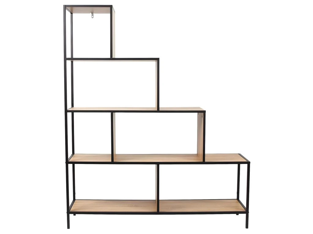 ENDIS - Etagère Escalier 5 Niveaux Aspect Bois Et Métal Noir 5 ENDIS - Etagère Escalier 5 Niveaux Aspect Bois Et Métal Noir – Image 3