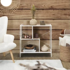 ENDIS - Etagère 3 Niveaux Aspect Bois Et Métal Blanc 11 ENDIS - Etagère 3 Niveaux Aspect Bois Et Métal Blanc -Pas Cher Mobiliora Magasin etagere 17589165