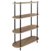 ENTAS - Etagère 4 Tablettes Ovales Aspect Bois Pieds Noirs