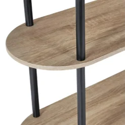 ENTAS - Etagère 4 Tablettes Ovales Aspect Bois Pieds Noirs -Pas Cher Mobiliora Magasin etagere 17589173