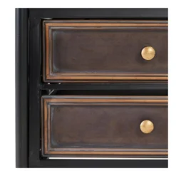 Etagère 4 Niches 4 Tiroirs Noir/Métal - AZZARI -Pas Cher Mobiliora Magasin etagere 17628283