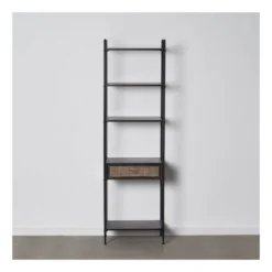 Etagère 4 Niches 1tiroir Noir Marron/Métal - AZZARI 12 Etagère 4 Niches 1tiroir Noir Marron/Métal - AZZARI -Pas Cher Mobiliora Magasin etagere 17628331