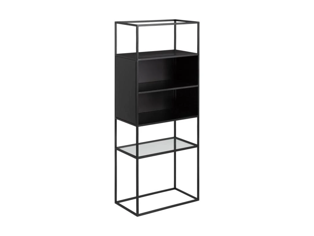 Étagère 4 Niches Noir/Verre - MINIA 3 Étagère 4 Niches Noir/Verre - MINIA
