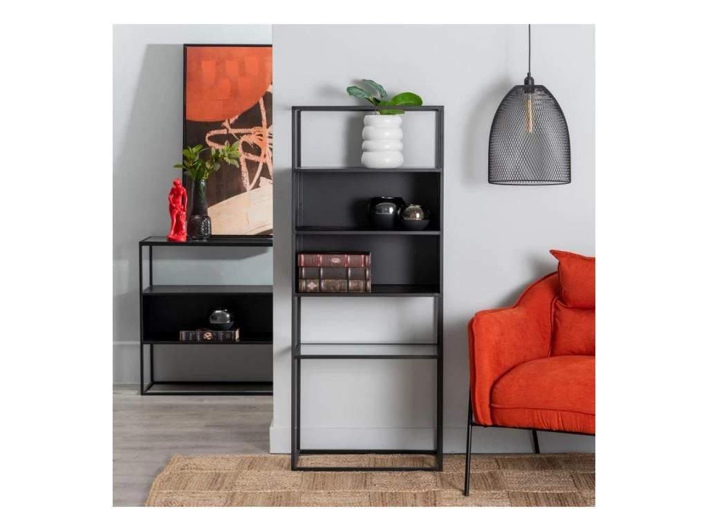 Étagère 4 Niches Noir/Verre - MINIA 4 Étagère 4 Niches Noir/Verre - MINIA – Image 2