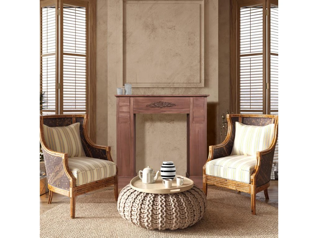 Cadre Cheminée Décoratif Bois Marron Clair Rustique 98x97x22,5 3 Cadre Cheminée Décoratif Bois Marron Clair Rustique 98x97x22,5