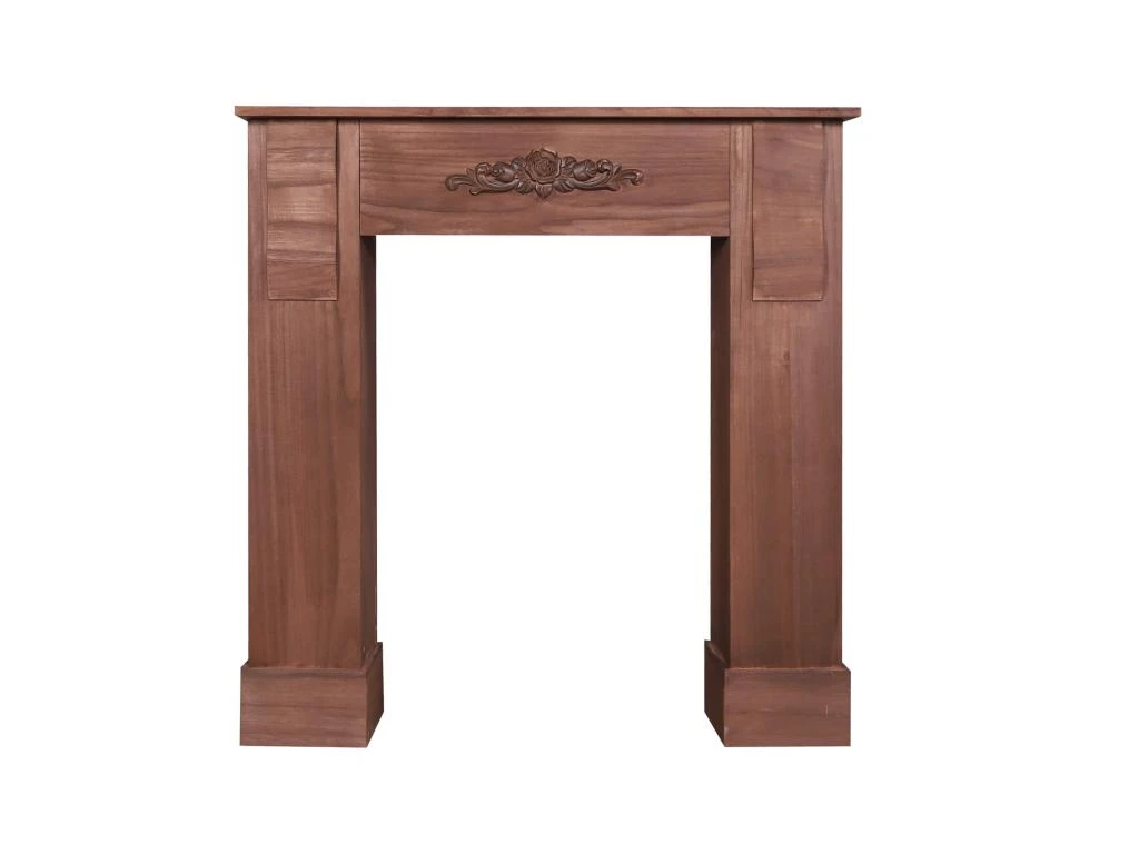 Cadre Cheminée Décoratif Bois Marron Clair Rustique 98x97x22,5 4 Cadre Cheminée Décoratif Bois Marron Clair Rustique 98x97x22,5 – Image 2