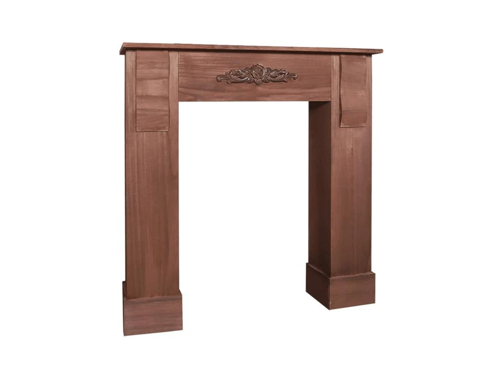 Cadre Cheminée Décoratif Bois Marron Clair Rustique 98x97x22,5 5 Cadre Cheminée Décoratif Bois Marron Clair Rustique 98x97x22,5 – Image 3