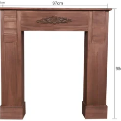 Cadre Cheminée Décoratif Bois Marron Clair Rustique 98x97x22,5 11 Cadre Cheminée Décoratif Bois Marron Clair Rustique 98x97x22,5 -Pas Cher Mobiliora Magasin etagere 18397595