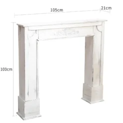 Cadre Decoratif Encadrement Cheminee Bois Gris Shabby 100x105x21 -Pas Cher Mobiliora Magasin etagere 18400731