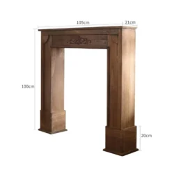 Encadrement Cheminée Decorative Bois Marron Shabby 100x105x21 -Pas Cher Mobiliora Magasin etagere 18400767